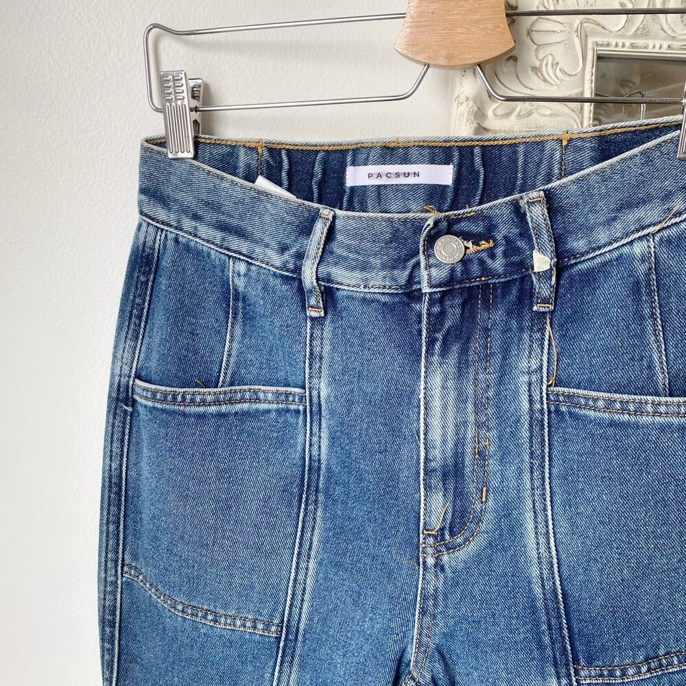 PacSun Super High Rise Seamed Denim Joggers - Picture 3 of 9